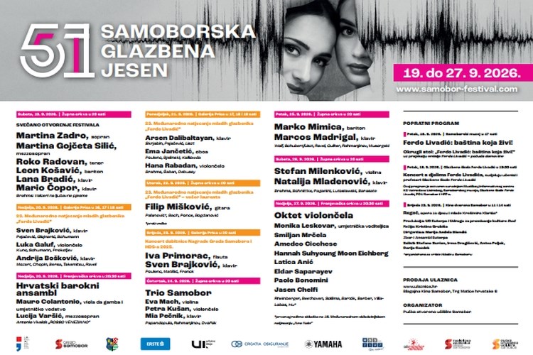 51. Samoborska glazbena jesen od 18. do 27. rujna