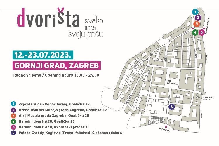 'Dvorišta' od 12. do 23. srpnja na zagrebačkom Gornjem gradu