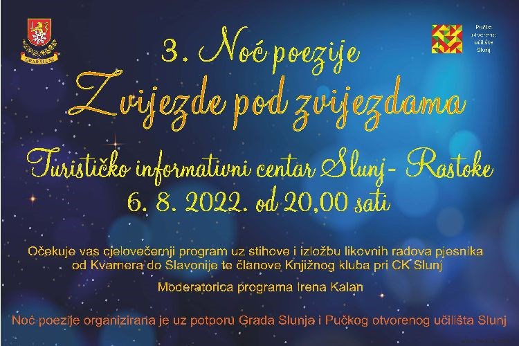 Noć poezije 'Zvijezde pod zvijezdama' - poziv za sudjelovanje